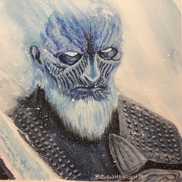 White Walker GOT Gouache painting hand painted custom artwork